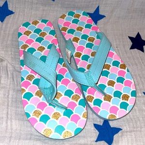 Carters, big girl size 2-3 never worn flip flop sandals